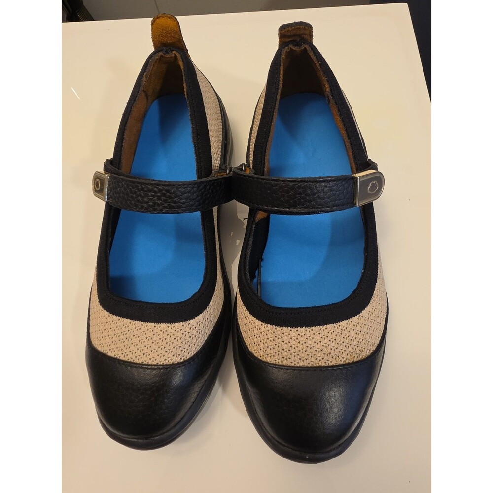 New Dr. Comfort Jackie Mary Jane Orthotic Shoes Womens 6.5M Black Tan  Leather